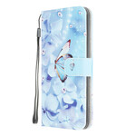 Housse Xiaomi Redmi 9 Papillons Diamants à Lanière Housse Xiaomi Redmi 9 Papillons Diamants à Lanière