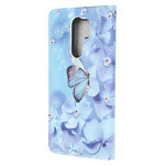 Housse Xiaomi Redmi 9 Papillons Diamants à Lanière Housse Xiaomi Redmi 9 Papillons Diamants à Lanière