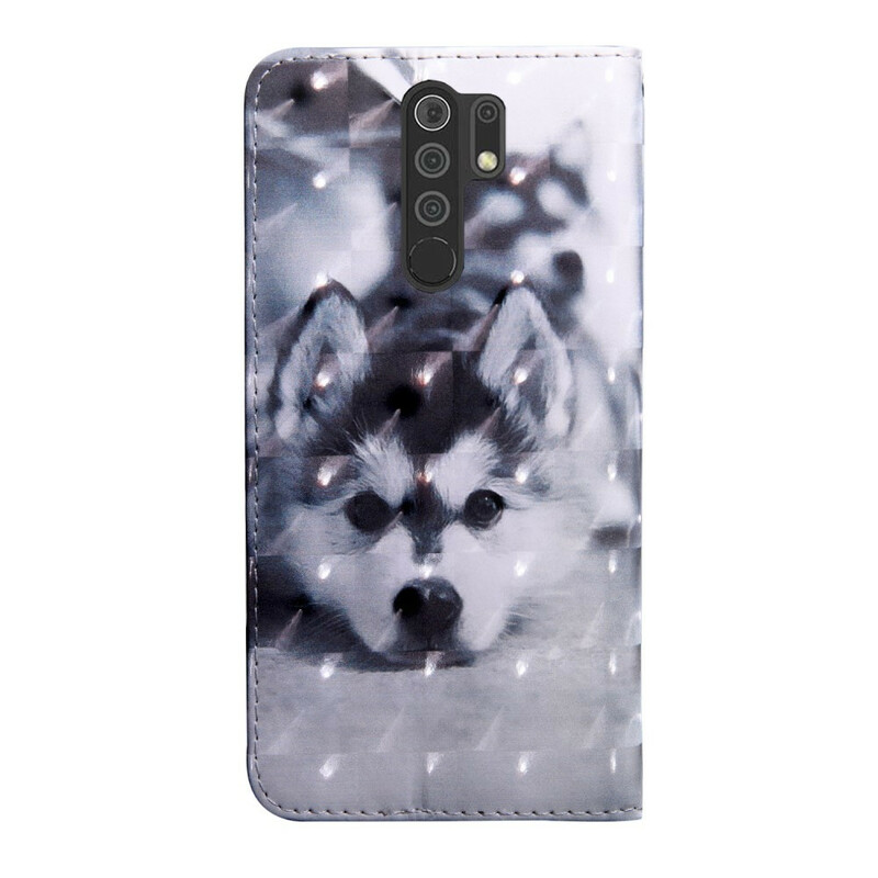 Housse Xiaomi Redmi 9 Chien Noir et Blanc