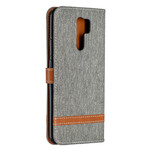 Housse Xiaomi Redmi 9 Tissu et Effet Cuir à Lanière Housse Xiaomi Redmi 9 Tissu et Effet Cuir à Lanière