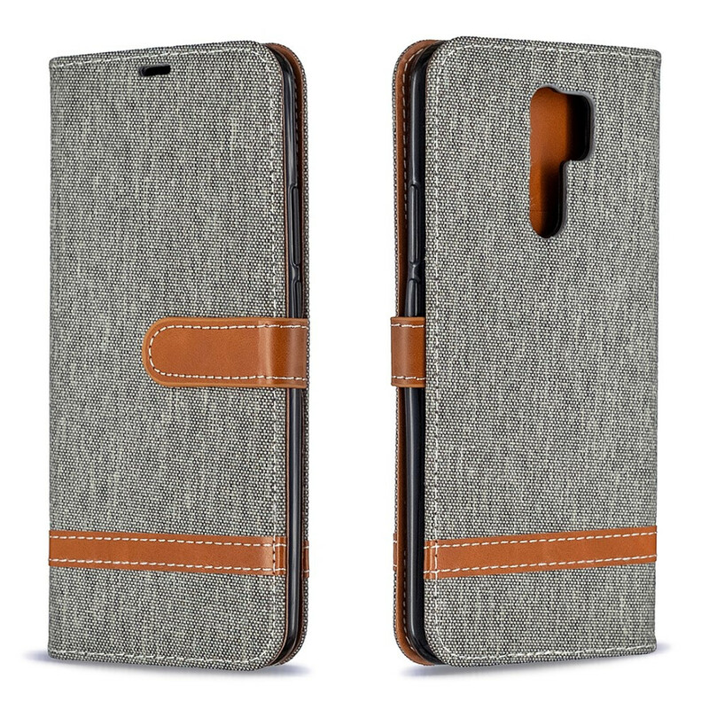 Housse Xiaomi Redmi 9 Tissu et Effet Cuir à Lanière Housse Xiaomi Redmi 9 Tissu et Effet Cuir à Lanière
