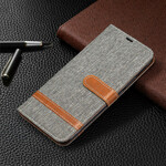 Housse Xiaomi Redmi 9 Tissu et Effet Cuir à Lanière Housse Xiaomi Redmi 9 Tissu et Effet Cuir à Lanière