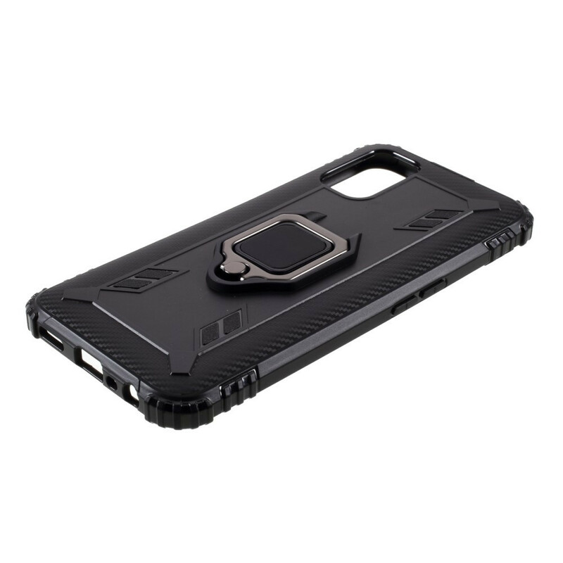 Coque Oppo A72 Ring et Fibre Carbone