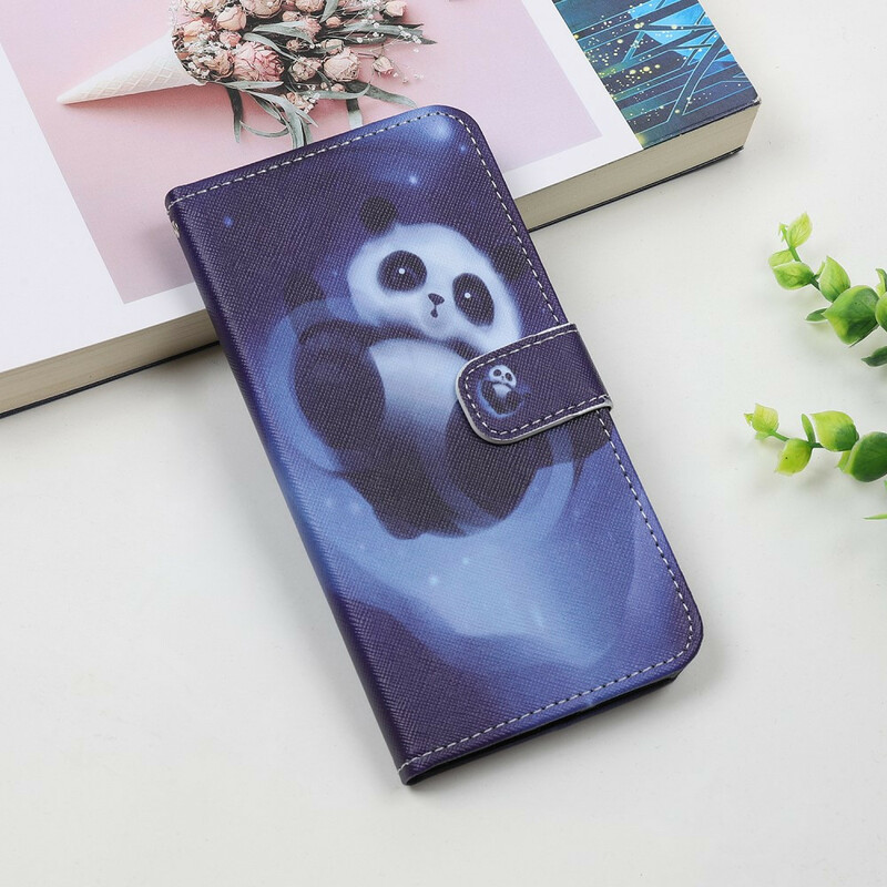 Housse iPhone 12 Panda Space à Lanière