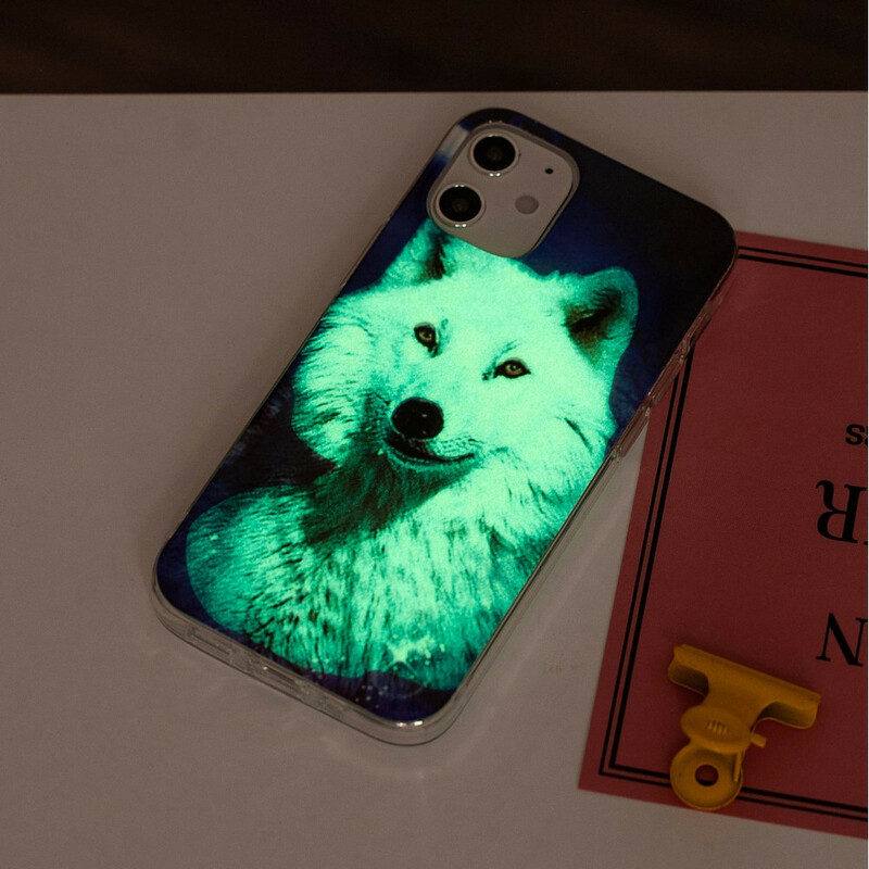 Coque iPhone 12 Série Loup Fluorescente