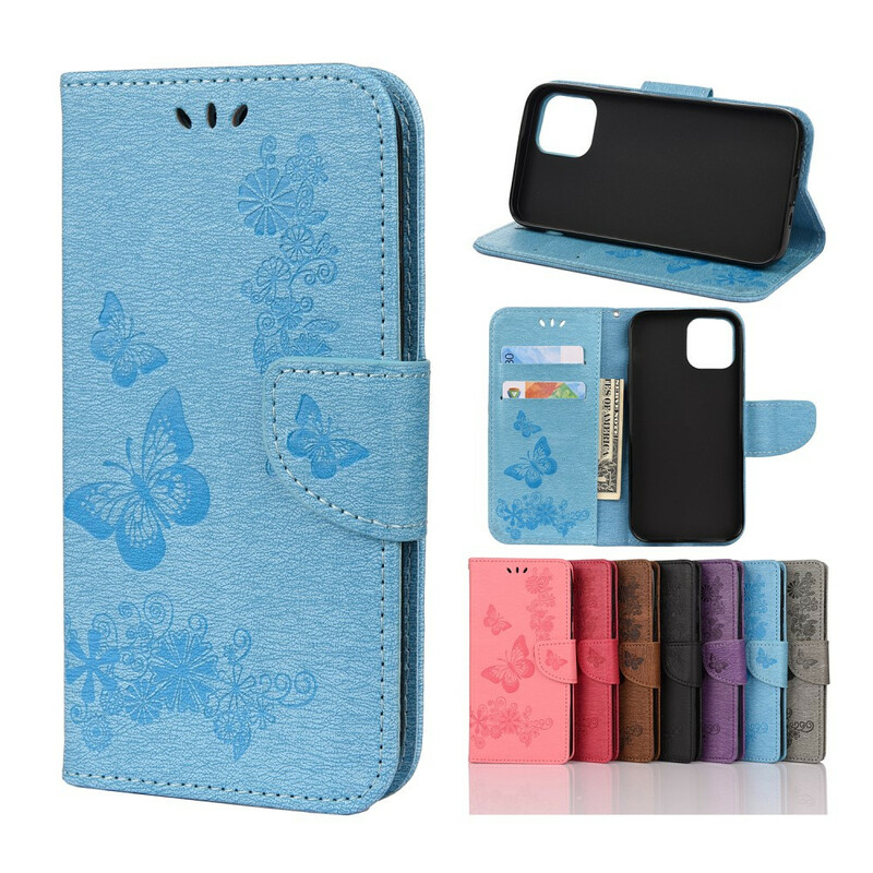 Housse iPhone 12 Splendides Papillons à Lanière Housse iPhone 12 Splendides Papillons à Lanière
