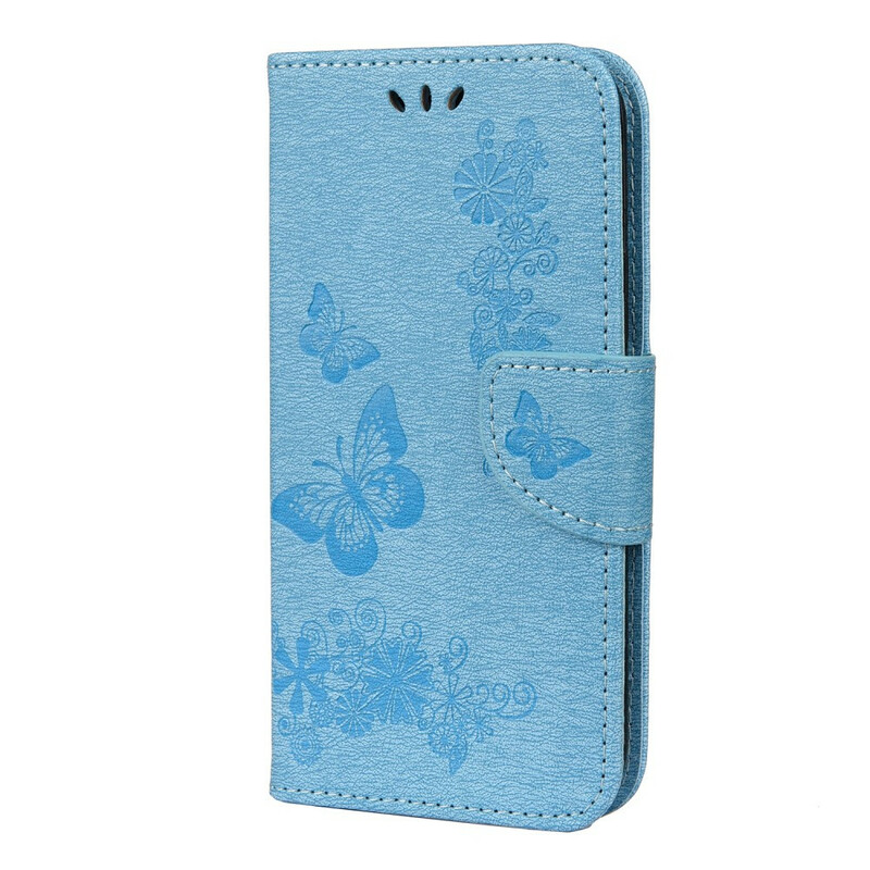 Housse iPhone 12 Splendides Papillons à Lanière Housse iPhone 12 Splendides Papillons à Lanière