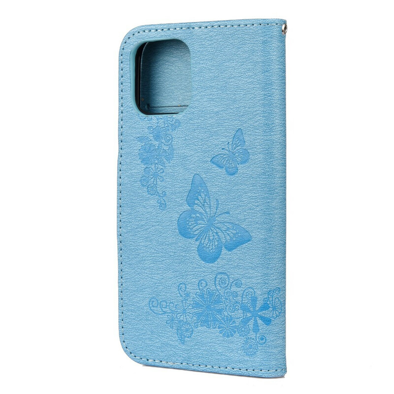 Housse iPhone 12 Splendides Papillons à Lanière Housse iPhone 12 Splendides Papillons à Lanière