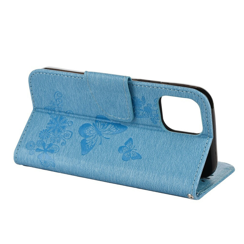 Housse iPhone 12 Splendides Papillons à Lanière Housse iPhone 12 Splendides Papillons à Lanière