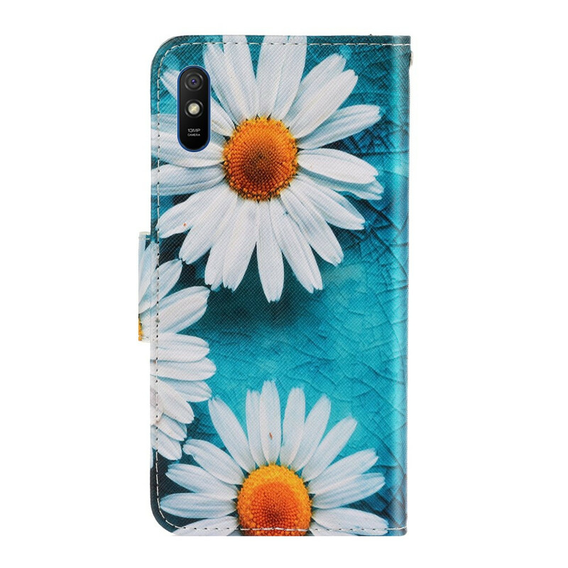 Housse Xiaomi Redmi 9A Marguerites à Lanière Housse Xiaomi Redmi 9A Marguerites à Lanière