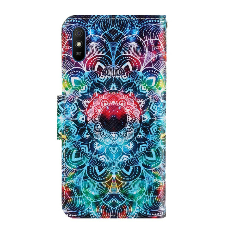 Housse Xiaomi Redmi 9A Flashy Mandala à Lanière Housse Xiaomi Redmi 9A Flashy Mandala à Lanière