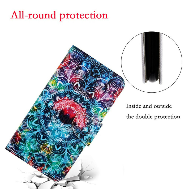 Housse Xiaomi Redmi 9A Flashy Mandala à Lanière Housse Xiaomi Redmi 9A Flashy Mandala à Lanière