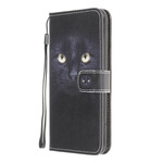 Housse Xaiomi Redmi 9A Yeux de Chat Noir à Lanière Housse Xaiomi Redmi 9A Yeux de Chat Noir à Lanière
