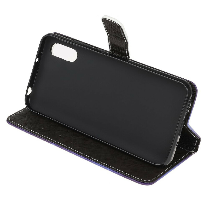 Housse Xaiomi Redmi 9A Yeux de Chat Noir à Lanière Housse Xaiomi Redmi 9A Yeux de Chat Noir à Lanière