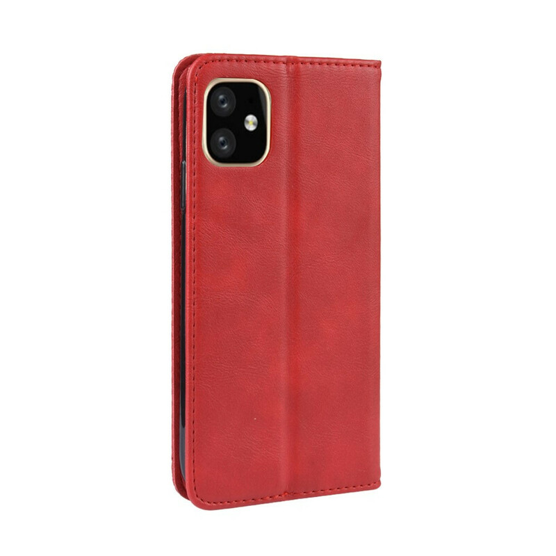Flip Cover iPhone 12 Effet Cuir Vintage Stylisé Flip Cover iPhone 12 Effet Cuir Vintage Stylisé