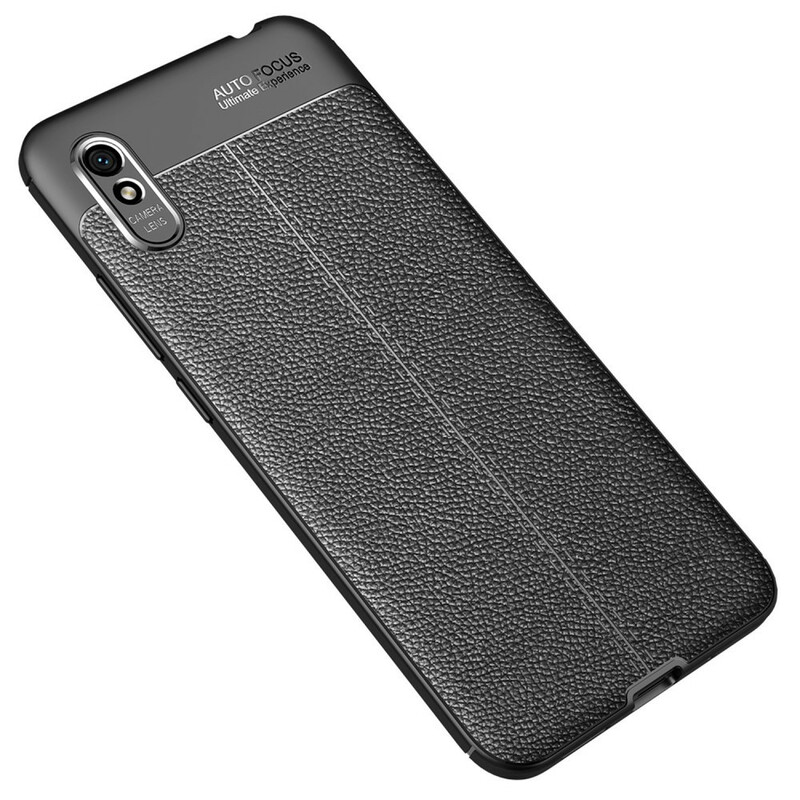 Coque Xiaomi Redmi 9A Effet Cuir Litchi Double Line