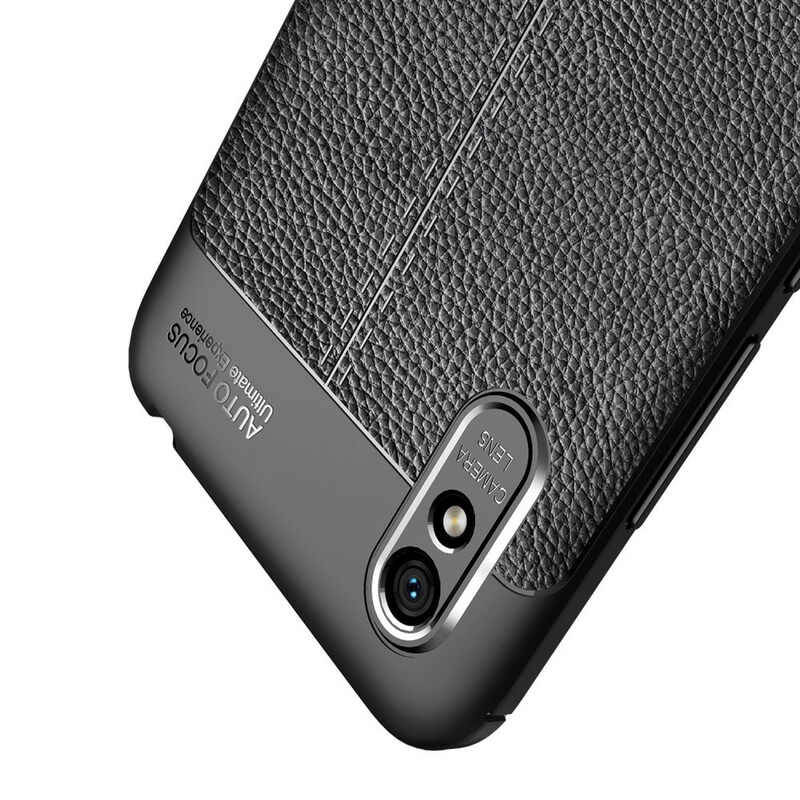 Coque Xiaomi Redmi 9A Effet Cuir Litchi Double Line