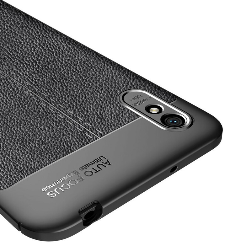 Coque Xiaomi Redmi 9A Effet Cuir Litchi Double Line