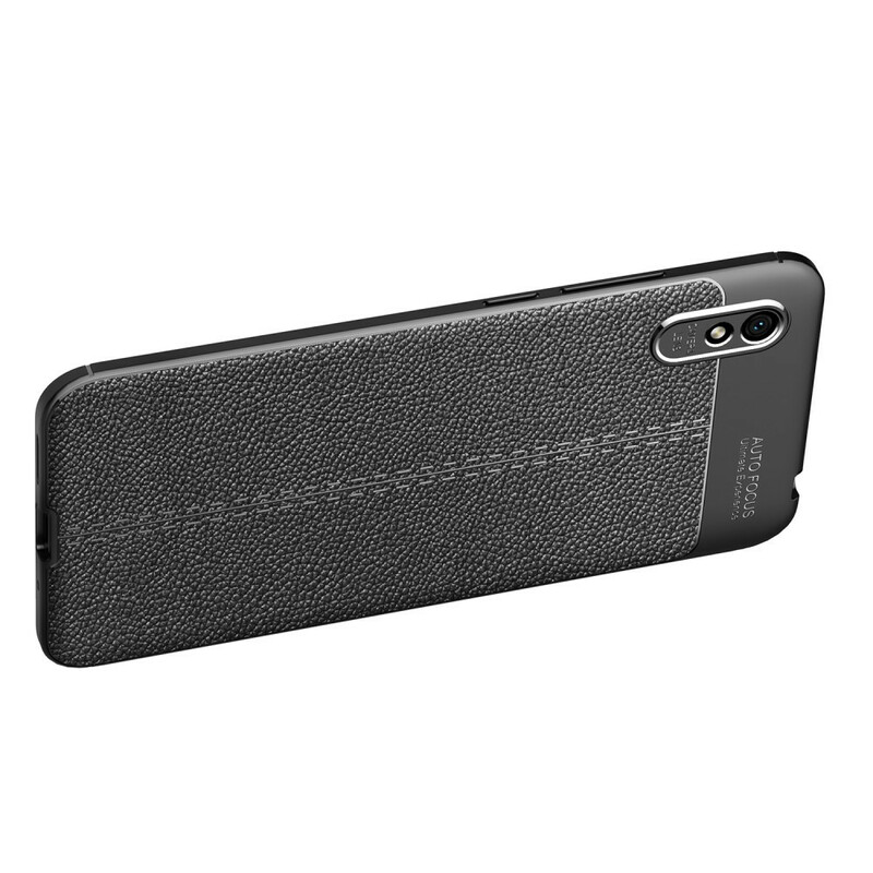 Coque Xiaomi Redmi 9A Effet Cuir Litchi Double Line