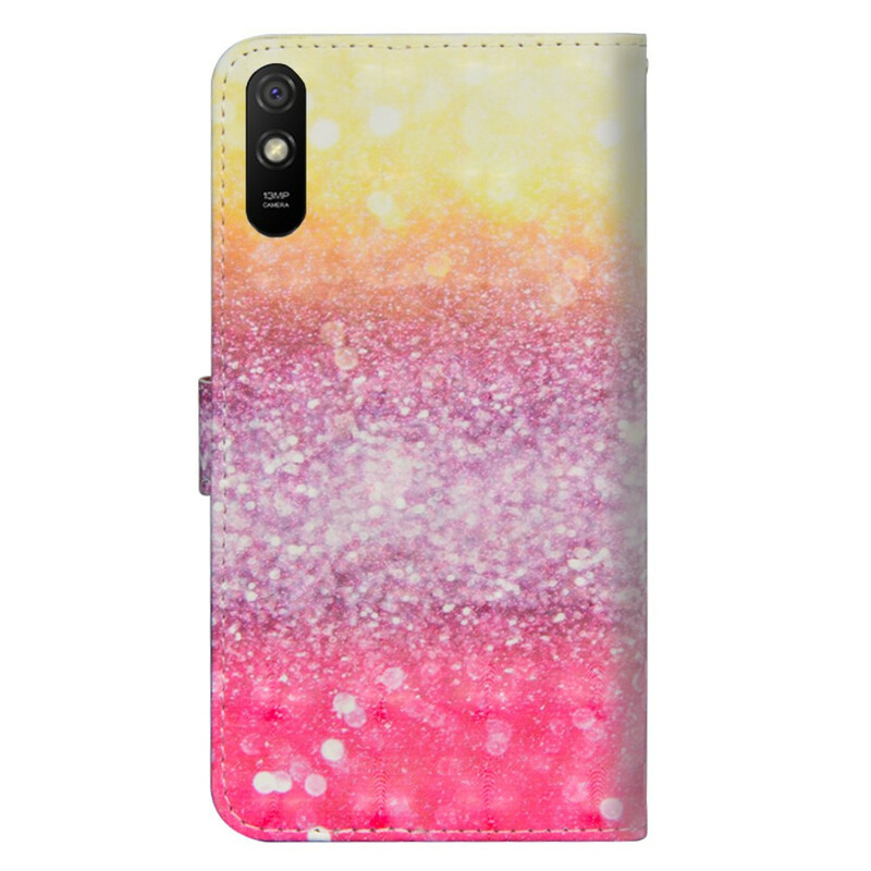 Housse Xiaomi Redmi 9A Dégradé Paillettes Magenta