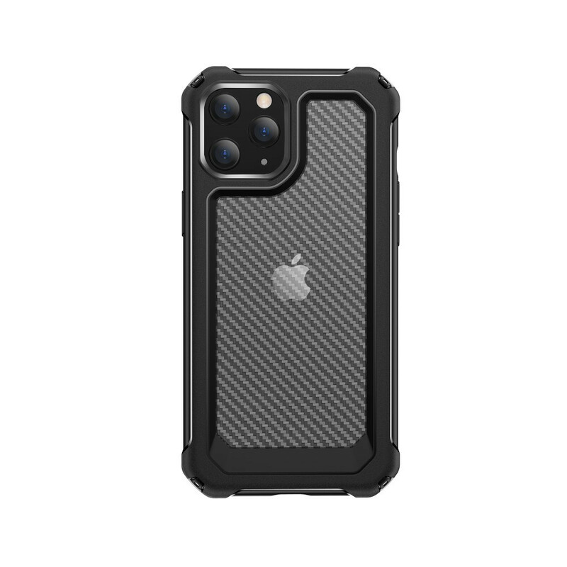 Coque iPhone 12 Transparente Texture Fibre Carbone