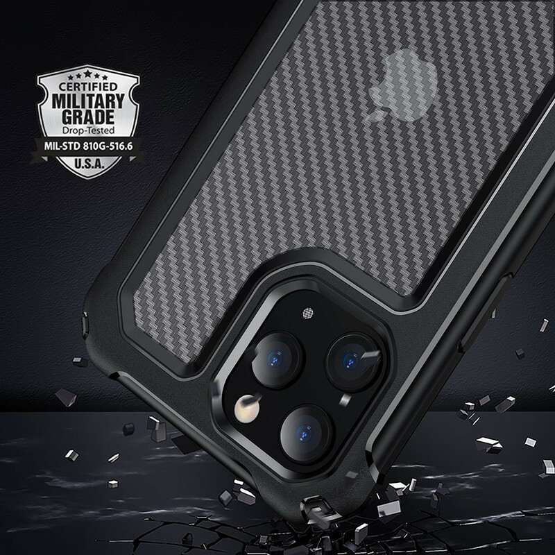 Coque iPhone 12 Transparente Texture Fibre Carbone Coque iPhone 12 Transparente Texture Fibre Carbone