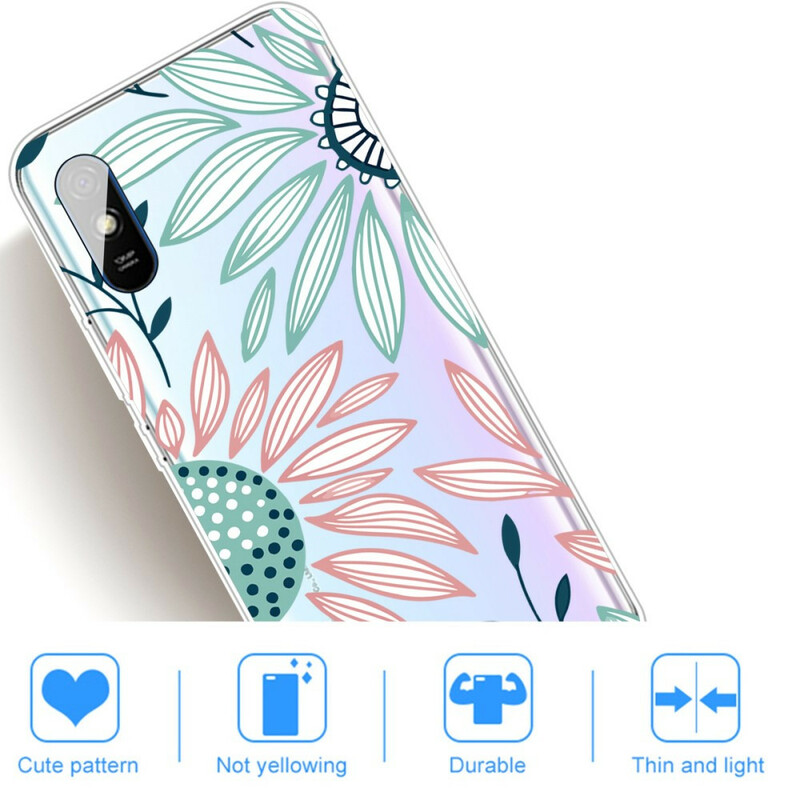 Coque Xiaomi Redmi 9A Transparente Une Fleur