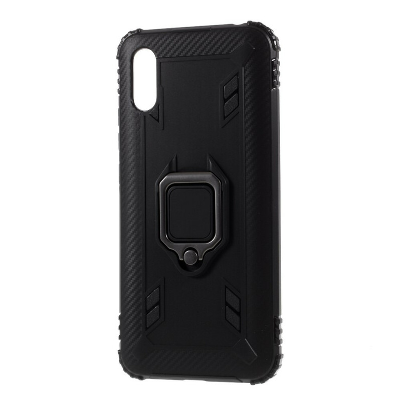 Coque Xiaomi Redmi 9A Ring Style Fibre Carbone