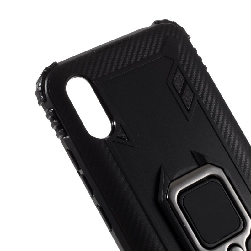 Coque Xiaomi Redmi 9A Ring Style Fibre Carbone Coque Xiaomi Redmi 9A Ring Style Fibre Carbone