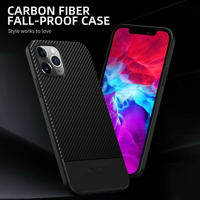 Coque iPhone 12 IPAKY Fibre Carbone Coque iPhone 12 IPAKY Fibre Carbone
