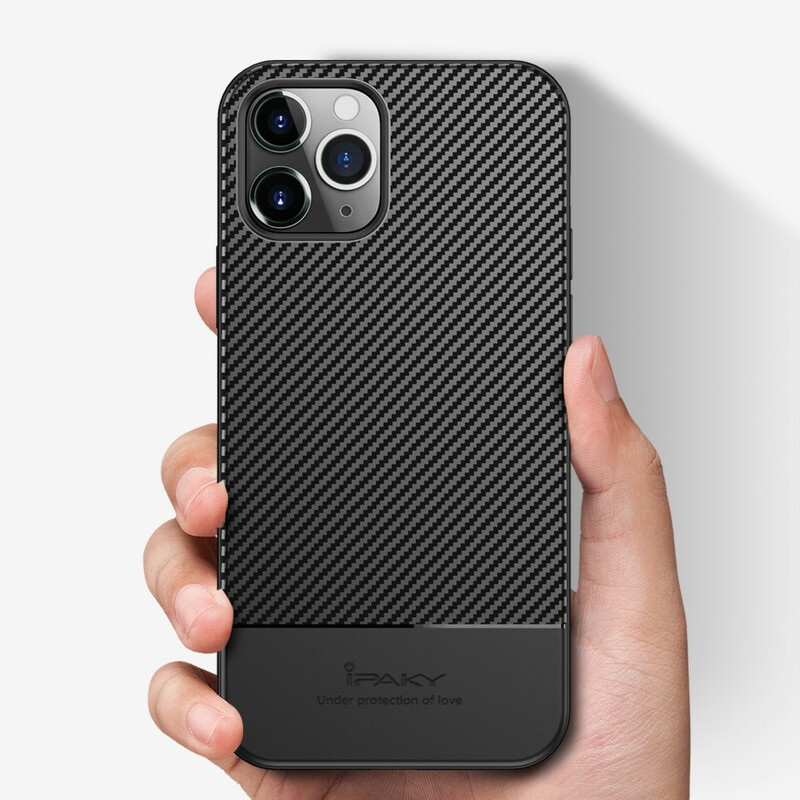 Coque iPhone 12 IPAKY Fibre Carbone Coque iPhone 12 IPAKY Fibre Carbone