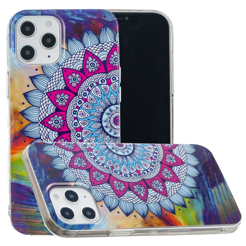 Coque iPhone 12 Pro Max Mandala Coloré Fluorescente Coque iPhone 12 Pro Max Mandala Coloré Fluorescente