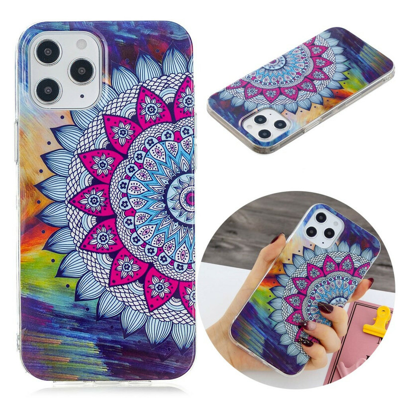 Coque iPhone 12 Pro Max Mandala Coloré Fluorescente Coque iPhone 12 Pro Max Mandala Coloré Fluorescente
