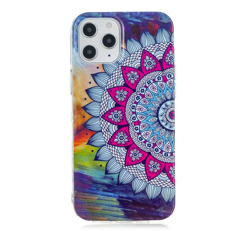 Coque iPhone 12 Pro Max Mandala Coloré Fluorescente Coque iPhone 12 Pro Max Mandala Coloré Fluorescente