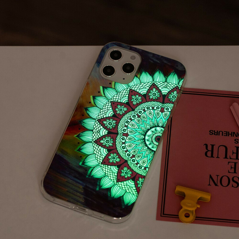 Coque iPhone 12 Pro Max Mandala Coloré Fluorescente Coque iPhone 12 Pro Max Mandala Coloré Fluorescente