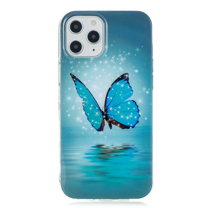 Coque iPhone 12 Pro Max Papillon Bleu Fluorescente Coque iPhone 12 Pro Max Papillon Bleu Fluorescente