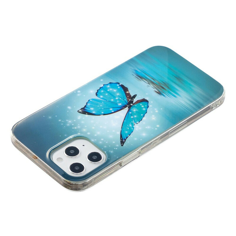 Coque iPhone 12 Pro Max Papillon Bleu Fluorescente Coque iPhone 12 Pro Max Papillon Bleu Fluorescente