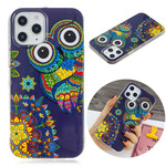 Coque iPhone 12 Pro Max Hibou Mandala Fluorescente Coque iPhone 12 Pro Max Hibou Mandala Fluorescente