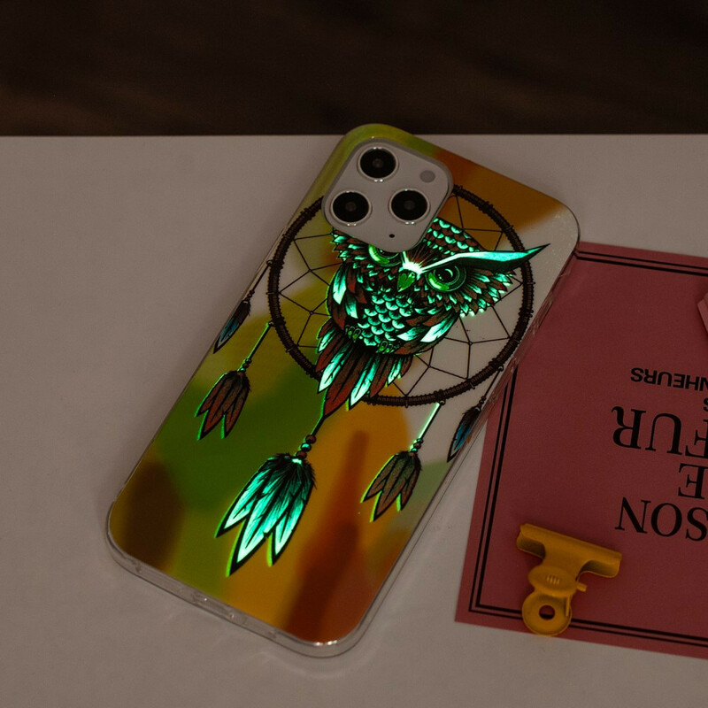 Coque iPhone 12 Pro Max Attrape Rêves Hibou Fluorescente Coque iPhone 12 Pro Max Attrape Rêves Hibou Fluorescente