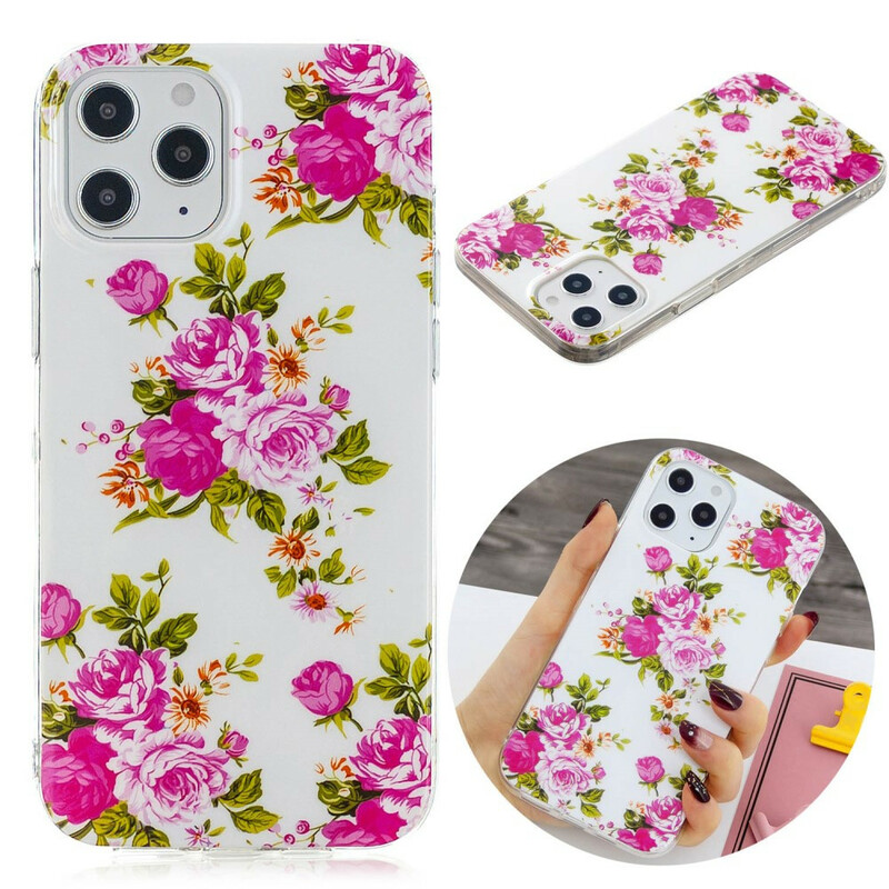 Coque iPhone 12 Pro Max Fleurs Liberty Fluorescente Coque iPhone 12 Pro Max Fleurs Liberty Fluorescente