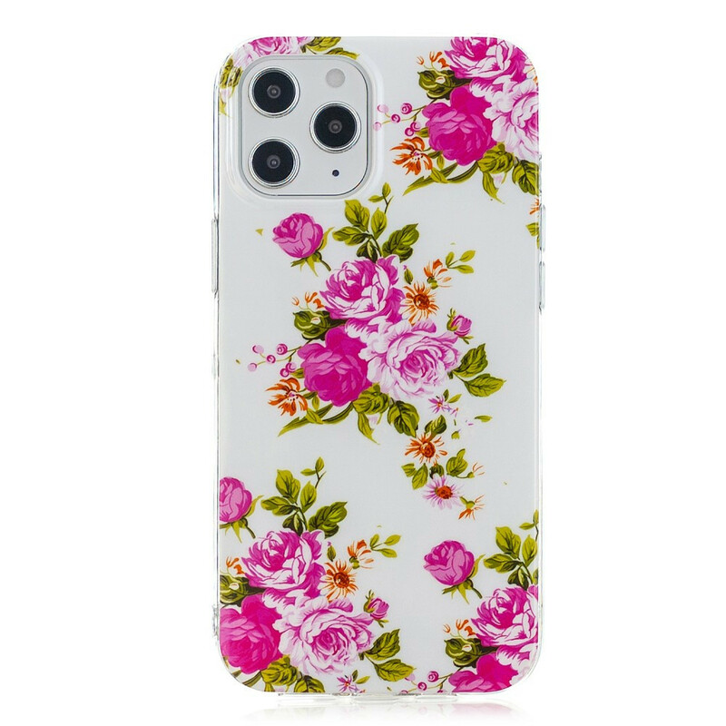 Coque iPhone 12 Pro Max Fleurs Liberty Fluorescente Coque iPhone 12 Pro Max Fleurs Liberty Fluorescente
