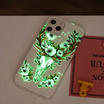 Coque iPhone 12 Pro Max Wapiti Fleuri Fluorescente Coque iPhone 12 Pro Max Wapiti Fleuri Fluorescente