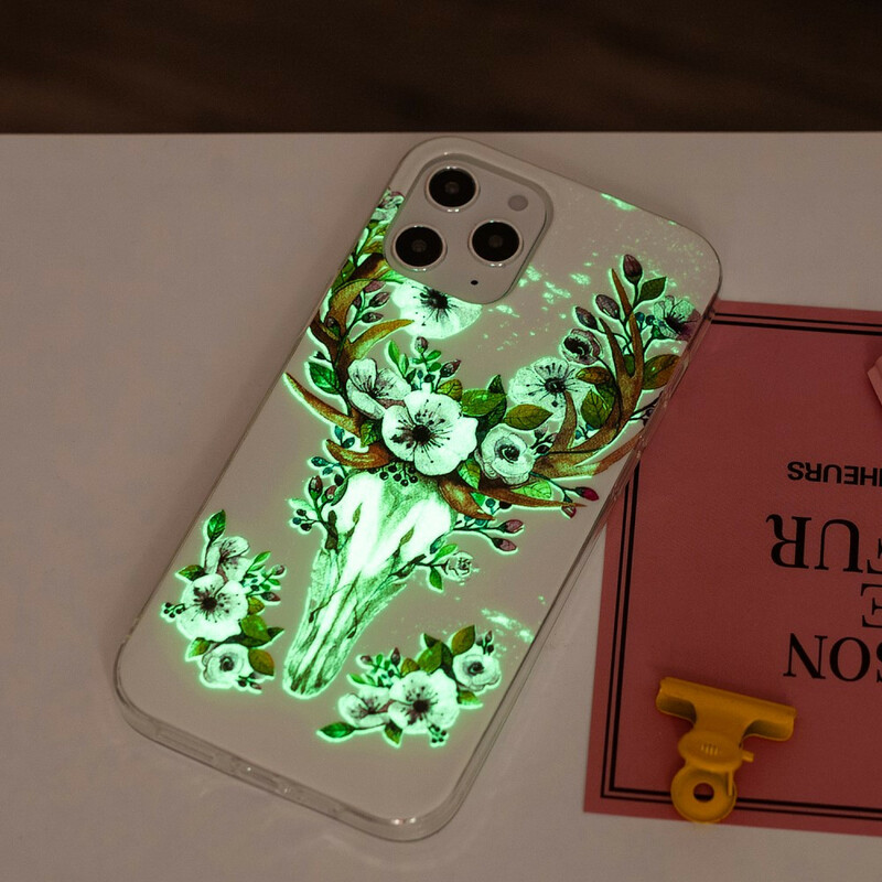 Coque iPhone 12 Pro Max Wapiti Fleuri Fluorescente Coque iPhone 12 Pro Max Wapiti Fleuri Fluorescente
