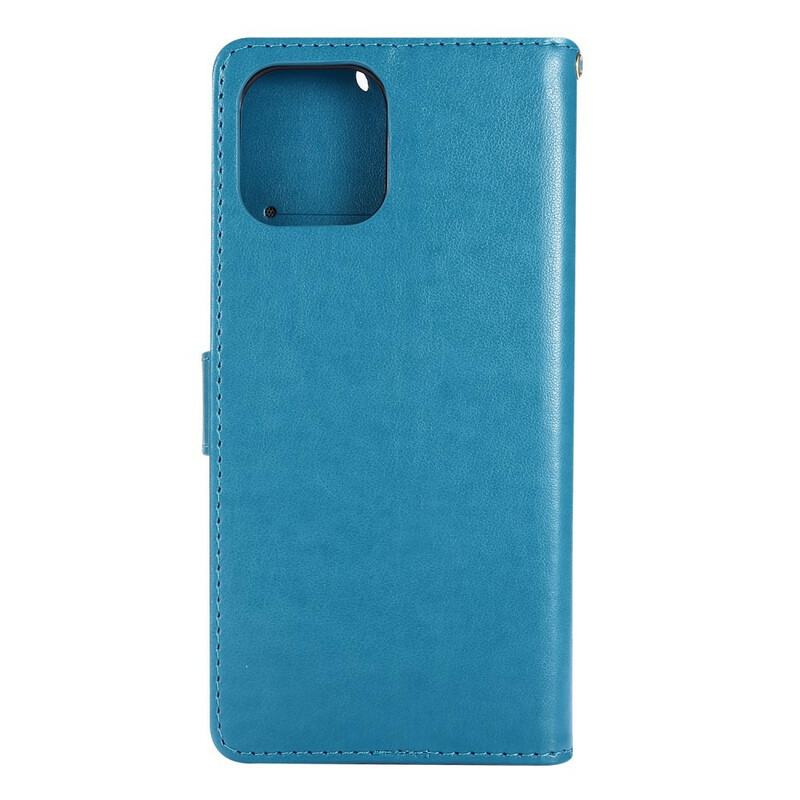 Housse iPhone 12 Pro Max Papillons et Fleurs Lanière