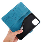 Housse iPhone 12 Pro Max Papillons et Fleurs Lanière