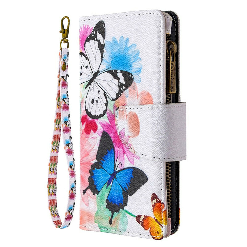 Housse Huawei P40 Lite E / Y7p Poche Zippée Papillons Housse Huawei P40 Lite E / Y7p Poche Zippée Papillons