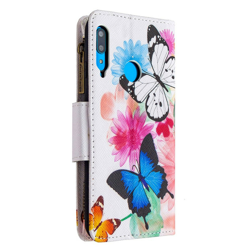 Housse Huawei P40 Lite E / Y7p Poche Zippée Papillons Housse Huawei P40 Lite E / Y7p Poche Zippée Papillons
