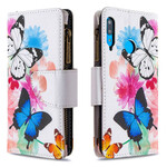 Housse Huawei P40 Lite E / Y7p Poche Zippée Papillons Housse Huawei P40 Lite E / Y7p Poche Zippée Papillons