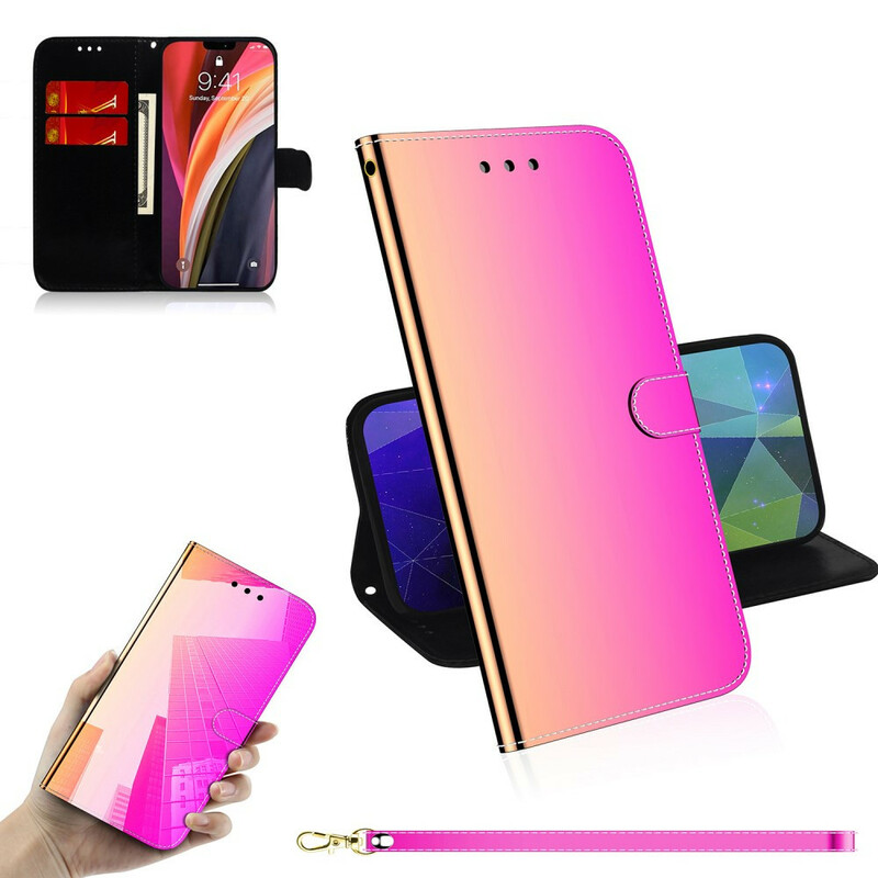 Housse iPhone 12 Pro Max Simili Cuir Couverture Miroir Housse iPhone 12 Pro Max Simili Cuir Couverture Miroir