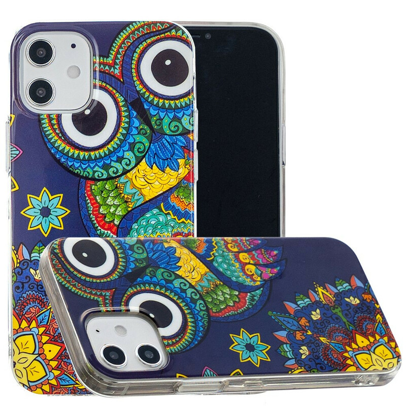 Coque iPhone 12 Max / 12 Pro Hibou Mandala Fluorescente Coque iPhone 12 Max / 12 Pro Hibou Mandala Fluorescente